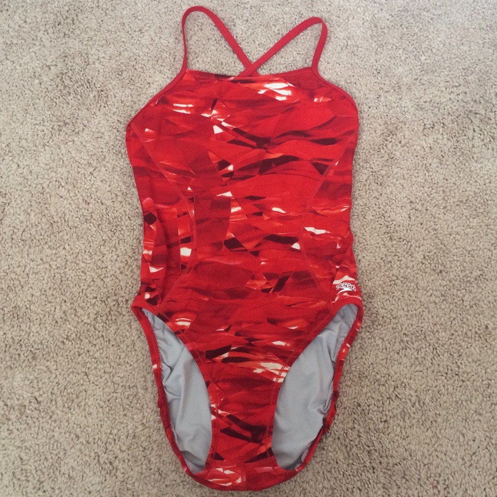 Speedo red cross back swimsuit size 30